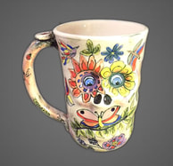 Painted  skull mug