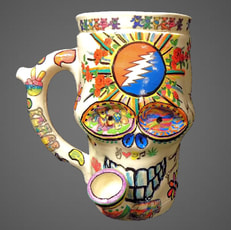 Grateful dead tribute pipe mug Sharpie oil based markers and water slide paper used.