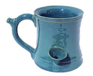 Smokey's Wake and Bake Pipe Mug in Patina Blue Stonewashed Effect
